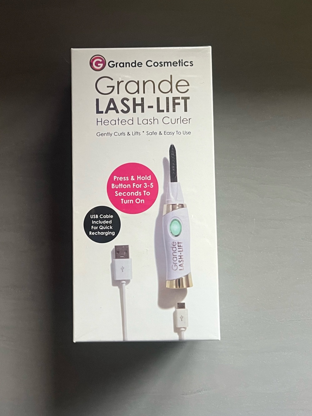 Grande Lash-Lift Heated Lash Curler - White & Gold